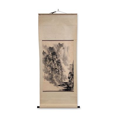 Chinese Hanging Scroll, Ink on Paper, Landscape, Signed w/ Seal. Chinese landscape painting in 