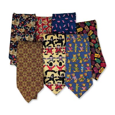 7pc Burberrys, Aquascutum & British Heritage Novelty Silk Neckties. Collection of men's silk 