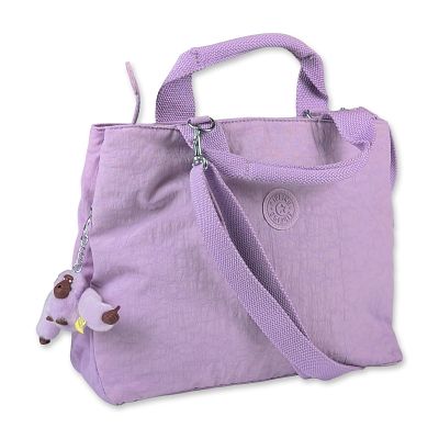 Kipling Lavender Crinkled Nylon Multiway Handbag. Kipling medium multiway handbag in lavender 