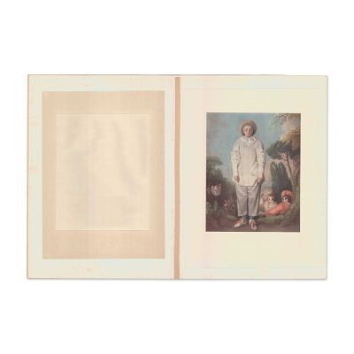 After Antoine Watteau (French, 1684-1721) Chromolithograph Gilles (Pierrot). This color print 