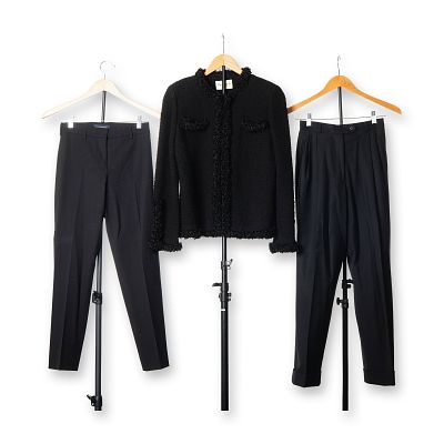 3pc Designer Clothing Including Christian A. Jacket and Trousers by Piazza Sempione and Antonio. 