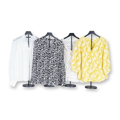 4pc Chico's, Tahari, & White-Black Women's Blouse Assortment. Women's blouses including styles 