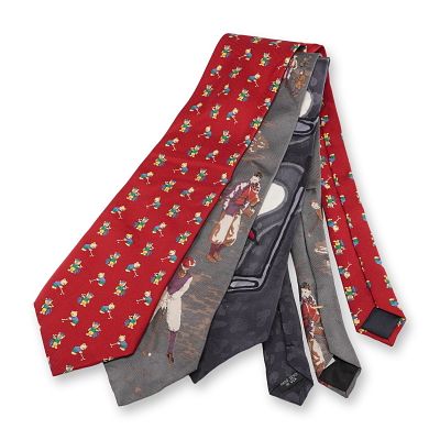 3pc Golf Theme Necktie Set, Daskal, Resmann, Resilio. A trio of golf themed neckties including a 