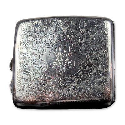 Charles Lyster & Son Sterling Silver Cigarette Case. Edwardian Birmingham sterling silver 