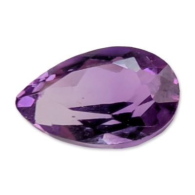 Pear Cut Purple Amethyst Gemstone. Loose pear cut faceted amethyst gemstone, featuring a 