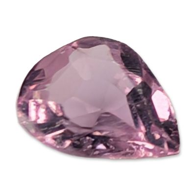 Loose Faceted Pear-Cut Kunzite Gemstone. A loose faceted pear-cut transparent kunzite gemstone. 