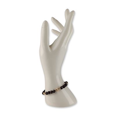 14K Gold Faceted Garnet Bead Strand Bracelet. Beaded strand bracelet featuring faceted deep red 