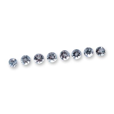 Group of Round Brilliant Cut Aquamarine Gemstones. A group of loose aquamarine gemstones 