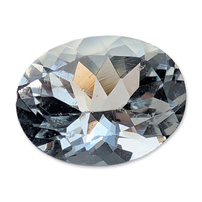 Oval Brilliant Cut Pale Blue Aquamarine Gemstone. Contemporary loose faceted gemstone in a pale 
