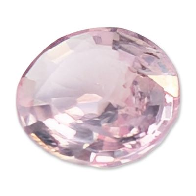 Oval Mixed Cut Pale Pink Morganite Gemstone. A loose faceted morganite gemstone. Oval mixed cut 