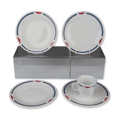 5pc Corning for American President Lines Teacup and Bread Plates. A set of four bread plates and 