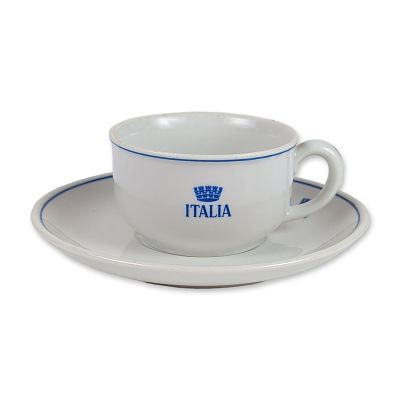 Richard Ginori Italian Line Porcelain Demitasse Set. An Italian Line maritime demitasse cup and 
