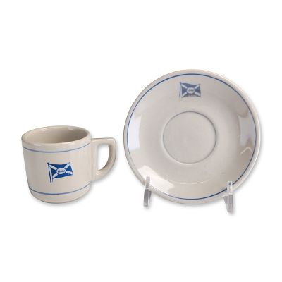 2pc Irupe Argentine FANU Ceramic Demitasse Set. Argentine ceramic demitasse cup and saucer set 