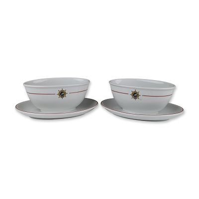 2pc Bauscher Weiden Porcelain Flota Mercante Grancolombiana Shipping Line Sauce Boats. Bauscher 