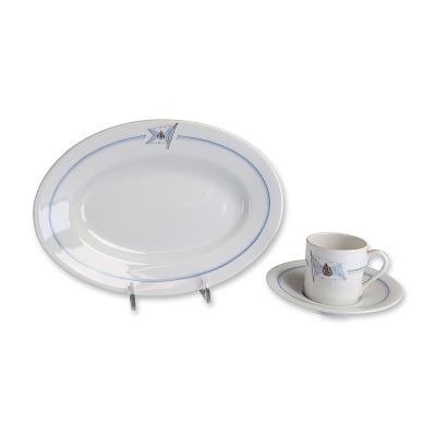 3pc Hamburg America Line HAPAG Porcelain Tableware Set. 1910s Krister Porzellan-Manufaktur 