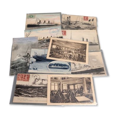 Collection of 10 Compagnie de Navigation Sud-Atlantique Antique Postcards. Collection of 10 