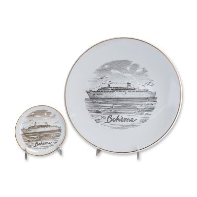 2pc MS Boheme Cruise Ship Rosenthal Germany Porcelain Plates. Pair of Rosenthal Germany 