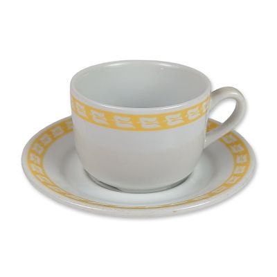 2pc Porsgrund Norway Royal Viking Sky Porcelain Cup and Saucer. A Porsgrund Norway glazed 