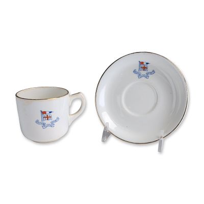 2pc Heathcote New Zealand Shipping China Cup & Saucer Set. English Heathcote China cup and 