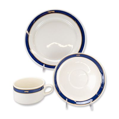 3pc Villeroy and Boch and Figgjo for SS Norway Porcelain Service Set. Villeroy and Boch and 