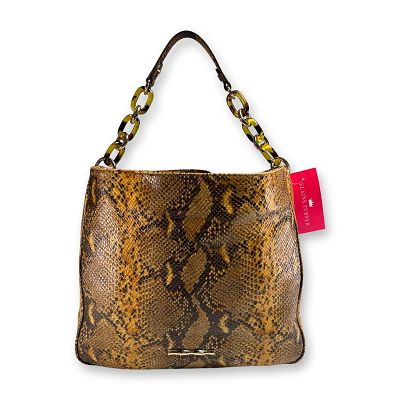Elaine Turner Python Embossed Leather Hobo Bag. Elaine Turner hobo-style shoulder bag featuring 
