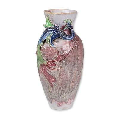 Royal Doulton by Mark V. Marshall Stoneware Peacock Relief Vase. An ovoid stoneware vase 