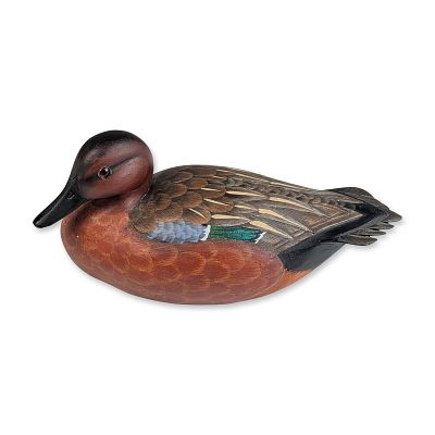 Ken Harris Carved Cinnamon Teal Drake Decoy. Ken Harris (American, 1905-1981). The carving 