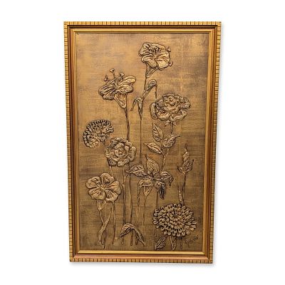 Mid-Century Modern Mixed Media on Panel Relief Sculpture, Wind Song, Signed Gino. Mid-Century 