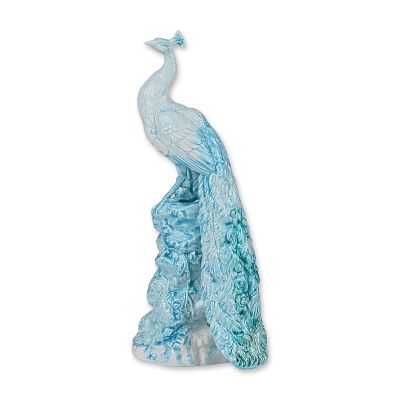 Royal Doulton Prototype Blue and White Colorway Porcelain Peacock Figurine. A peacock figurine 
