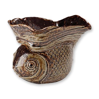 Mark V. Marshall for Martin Brothers Stoneware Fish Bowl, circa 1870s. This figural stoneware 