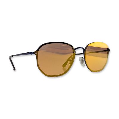Ray-Ban Blaze Hexagonal Blue Metal Sunglasses. Ray-Ban Blaze Hexagonal sunglasses featuring a 