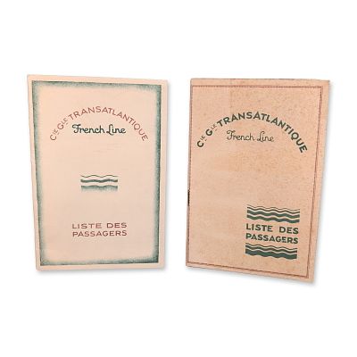 2pc French Line Transatlantic 1930 Passenger Lists. Two French Line (Compagnie Generale 