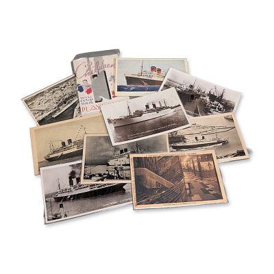 10pc Collection of French Line SS Colombie Postcards and Ephemera. Collection of vintage 