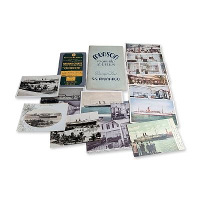 17pc Vintage Ocean Liner Ephemera and Travel Diary Collection. Early to mid-20th century 