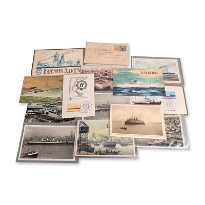 14pc Collection of Argentine Maritime Ephemera and Postcards. Collection of vintage ephemera 