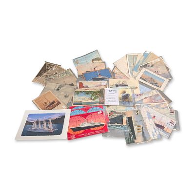 30pc Collection of Vintage Maritime Postcards and Ephemera. Collection of vintage postcards and 