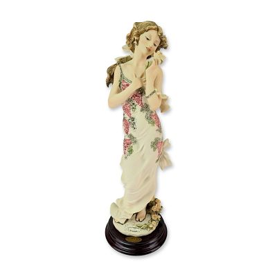 Giuseppe Armani Florence Cold-Cast Porcelain Fanciulla con Rosa Sculpture. Giuseppe Armani 