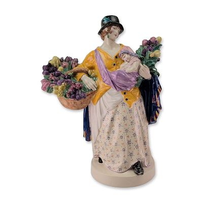 Charles Vyse Chelsea Pottery Colorway Figurine, The Tulip Woman. Depicting a female flower 