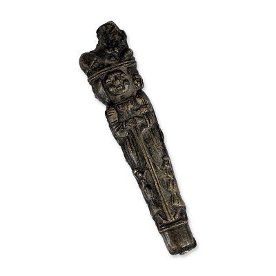 Southeast Asian Style Cast Brass Ritual Handle Figure. Southeast Asian style cast brass alloy 
