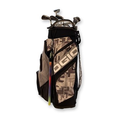 OGIO Woode Cyber Camo Golf Cart Bag with Clubs. OGIO golf cart bag in the Woode model featuring 