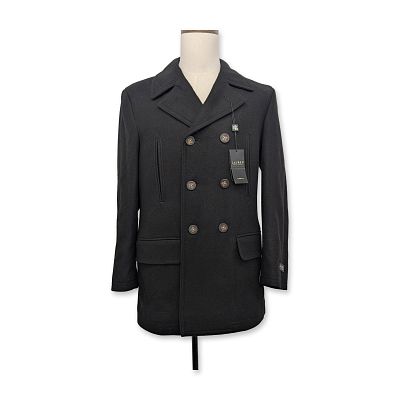 Lauren Ralph Lauren Luke Men's Black Wool Blend Classic Fit Overcoat. Lauren Ralph Lauren men's 