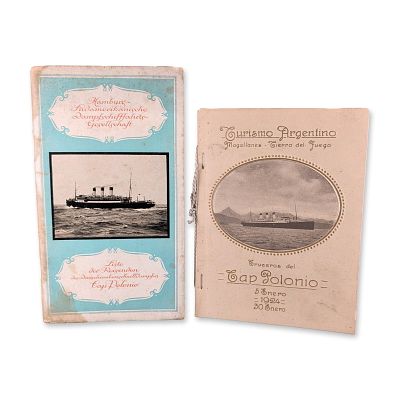 2pc SS Cap Polonio Cruise 1920s Booklets. Two printed paper cruise booklets related to the 