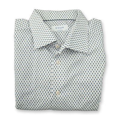 Eton Contemporary Fit Floral Motif Signature Twill Dress Shirt. Eton long-sleeved dress shirt in 