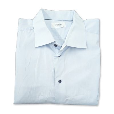 Eton Light Blue Contemporary Fit Dress Shirt. Eton long-sleeved dress shirt in a light blue 