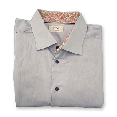 Eton Light Blue Signature Twill Contemporary Fit Dress Shirt. Eton light blue signature twill 