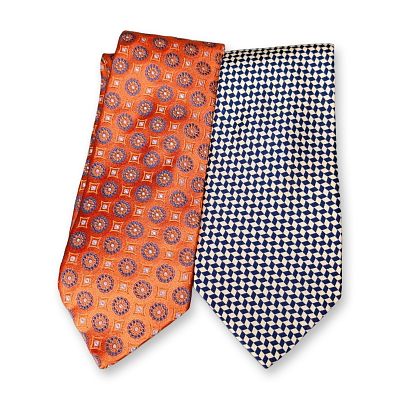 2pc Lanvin and Hugo Boss Silk Neckties. The first tie is a French-made Lanvin Paris necktie in 