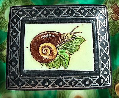 A DIVISION THREE PICTORIAL ANIMAL BUTTON. 1 Large 21st century Bidri Snail by Kay Ferguson. From 
