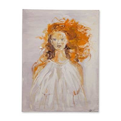 Woman with Red Hair Portrait Oil on Canvas. Oil on canvas figure study, featuring a subject with 