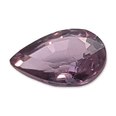 Faceted Pear-Shaped Lavender Sapphire Gemstone. Loose faceted gemstone featuring a pear-shaped 