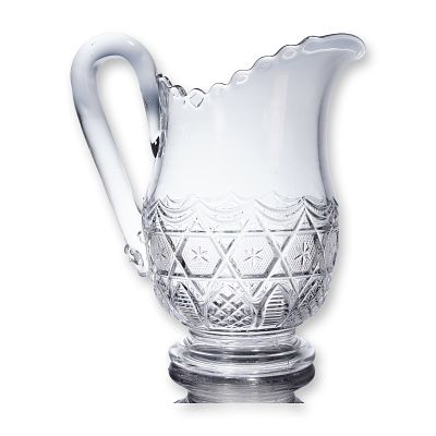 Bryce Brothers EAPG Pitcher Star in Honeycomb Leverne Pattern. An Early American Pressed Glass 